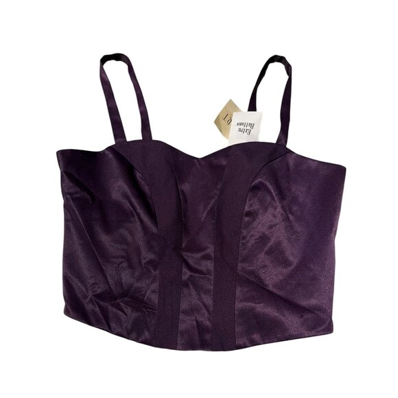 Apart Impressions Tops - Apart Impressions Purple Satin Corset Style Top Size 16 With Adjustable Straps